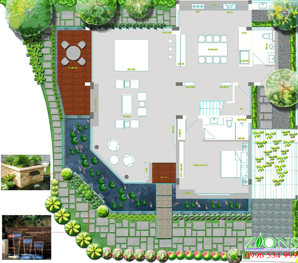 Thiết kế sân vườn biệt thự